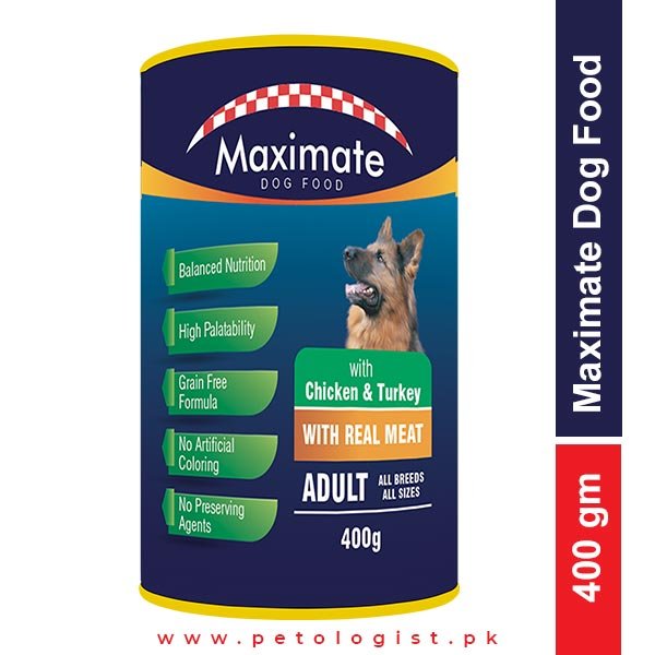 Maximate Canned Dog Food - Chicken & Turkey 400 Gram