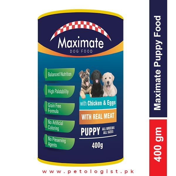 Maximate Canned Puppy Food - Chicken & Eggs 400 Gram