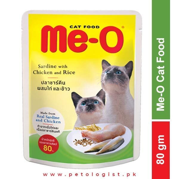 Me-O Adult Cat Food - Sardine With Chicken & Rice 80 Gram