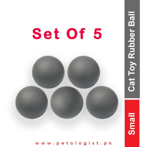 Cat Grey Toy Rubber Ball - Set of 5